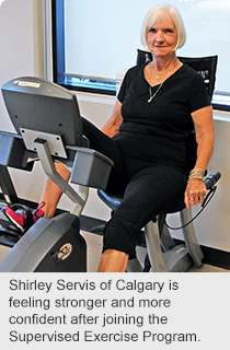 Shirley Servis of Calgary is feeling stronger and more confident after joining the Supervised Exercise Program.