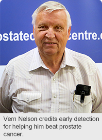 Vern Nelson credits early detection for helping him beat prostate cancer.