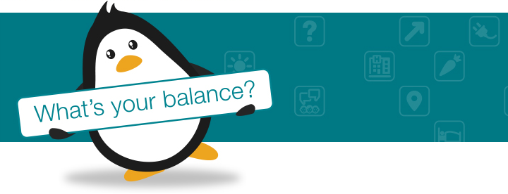 What's Your Balance penguin banner