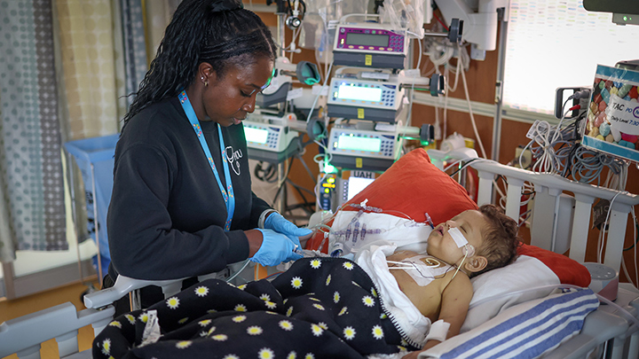 Colby last September recovering from his liver transplant at the Stollery.