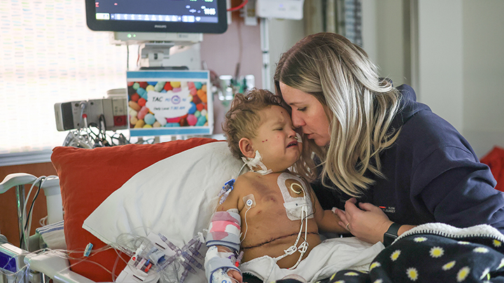 Nothing beats a hug from mom when the pain flares up during healing.