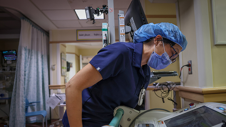 A portable digital X-ray machine allows imaging to happen right at the bedside in the NICU.