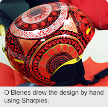 O’Blenes drew the design by hand using Sharpies. 