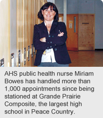 AHS public health nurse Miriam Bowes