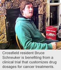 Crossfield resident Bruce Schneuker is benefiting from a clinical trial that customizes drug dosages for cancer treatments