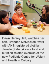 Dawn Hersey, left, Brandon McMeckan, & registered dietitian Janelle Stefanyk 