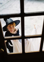 at the door