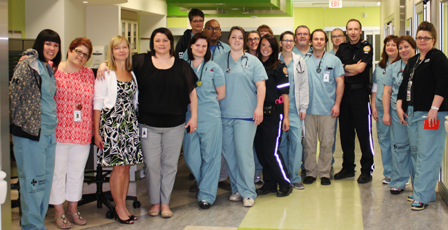 Physicians and staff at the Strathcona Community Hospital in Sherwood Park prepare to greet their first patient just before Alberta’s newest hospital opened its doors.