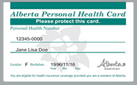 Alberta Health Care card