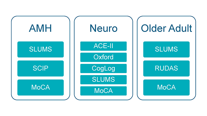 Recommended Cognitive Screening Tools