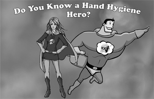 hand hygiene black and white poster