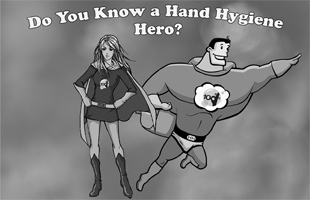 hand hygiene black and white poster