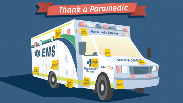 screen shot of the Thank a Paramedic home page