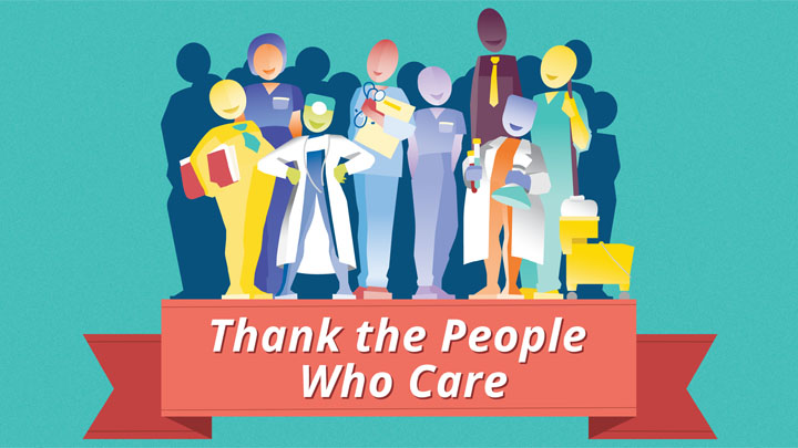 Screenshot of the homepage for thanks for caring message board