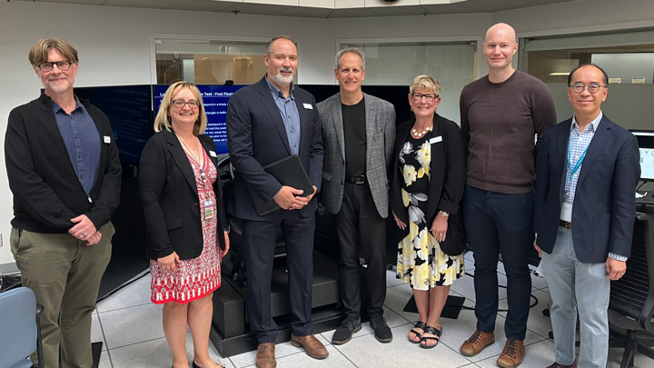 AHS CEO Mauro Chies with staff and physicians at the Glenrose Rehabilitation Hospital