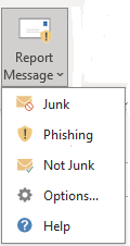 screenshot showing the options in a dropdown menu