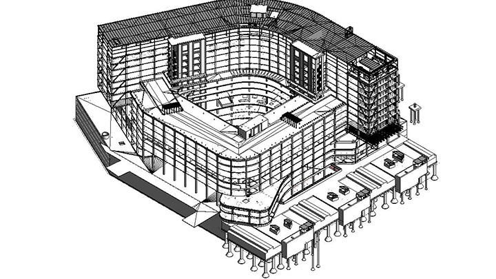 Architectural illustration of Arthur Child design
