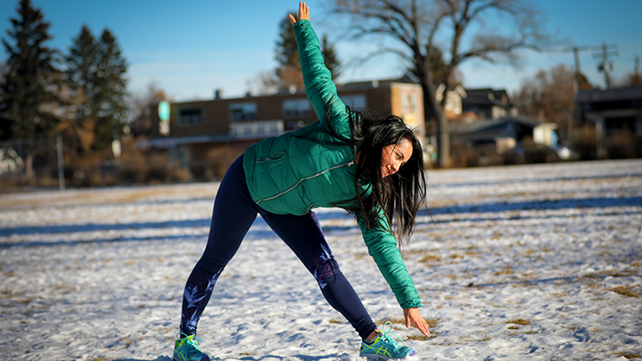 Woman stretching