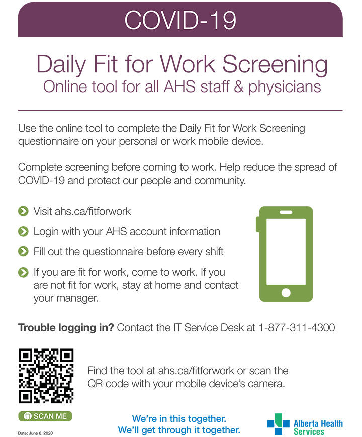 Daily Fit for Work Screening Online Tool