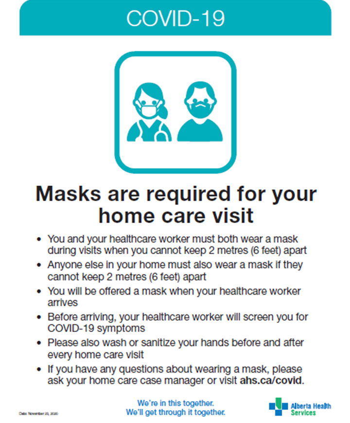Information for Home Care Clients About Continuous Mask Use