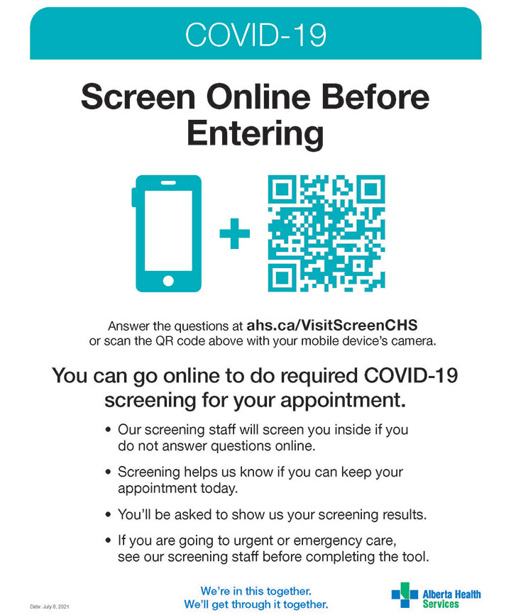 Screen Online Before Entering Community Health Services