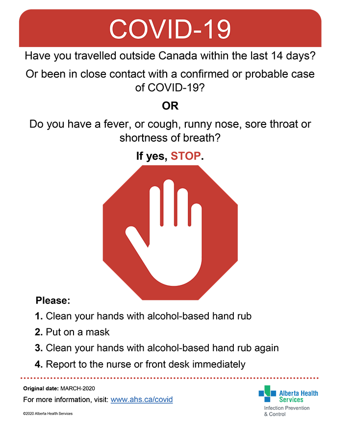 Novel Coronavirus Covid 19 Signage Posters Alberta Health