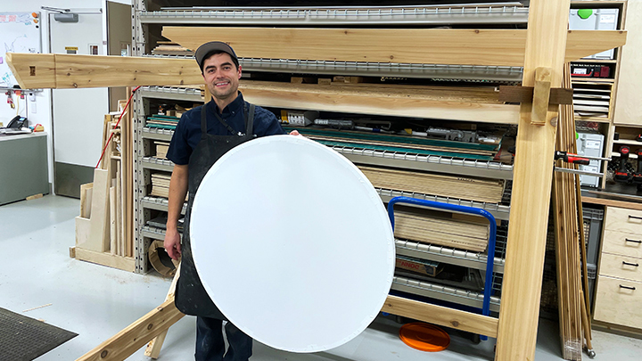 Jared Heyd transforms raw materials into skillfully crafted creations. When it came to building a shelter for the gong, “I was moved by the positive impact this project would have on patients and families. I wanted it to be a beacon of light to support each individual’s personal journey.”