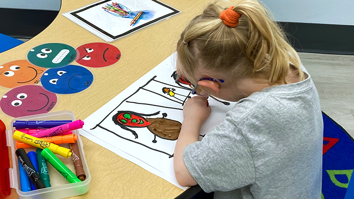 Working with children takes a play-based approach, using artwork and social stories to be more relatable and engaging. 