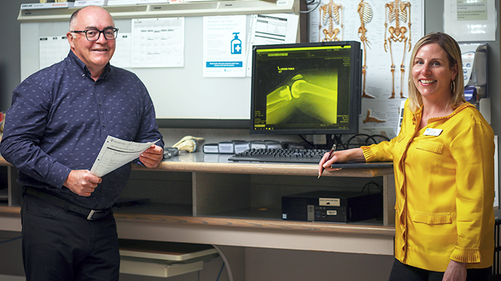 Dr. Kelley De Souza, left, and Carmella Steinke, shown here before the pandemic, led the Calgary Zone application for the Choosing Wisely recognition.