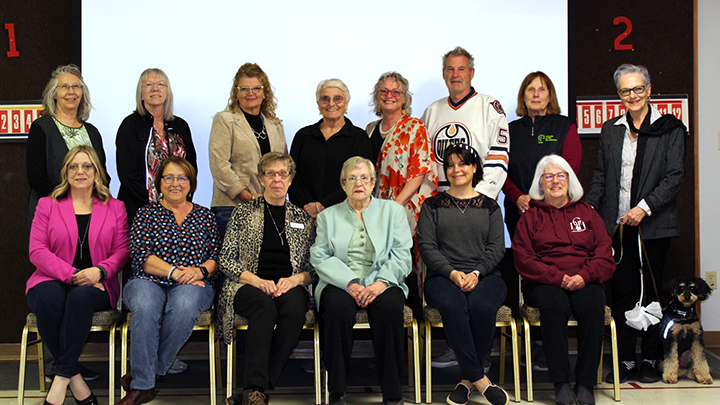 Established in 1994, the Devon General Hospital Foundation is committed to the promotion and enhancement of healthcare programs and services offered within the community of Devon. The foundation’s current board members are, rear row from left, Linda Shute, Trudie Wagner, Cheryl Smith, Sharon Elhard, Fiona McAllister, Randy Wyton, Maryanne Sagan and Doreen Farrants, and front row from left, Cyndie Sekora, Noella Winterhalt, Debi Nonay, Barb Wallace, Laura Wyton and Pat Fyrk. (Absent: Barb Dillingham.)