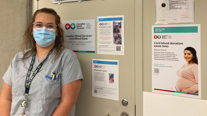 Kelsey Koch, a labour and delivery registered nurse at the Lois Hole Hospital for Women, donated her son’s cord blood in 2016. 