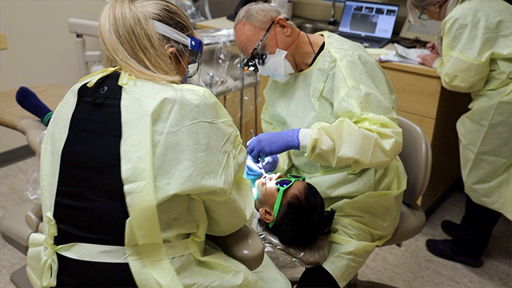 Xam’s future is brighter because of the free urgent dental care he received from DOoR program volunteers, Dr. Kelvin Hill and Deborah Bone-Dyck, with support from AHS registered dental assistant, Lindsay Moulton.