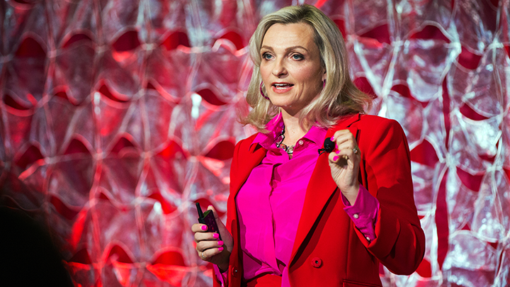 Newly recognized as one of Canada’s Top 100 most powerful women, Dr. Valerie Taylor is shown here speaking at the University of Calgary Cumming School of Medicine Dean’s Talk event in 2019.