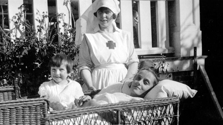 A uniformed nurse tends to her young charges at the Junior Red Cross Children’s Hospital in Calgary in the 1920s. The facility evolved into the Alberta Children’s Hospital (ACH) which is celebrating its centennial as a major pediatric care centre.