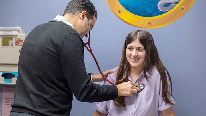 Haley Heathcote has her regular checkup with Dr. Michael Khoury.