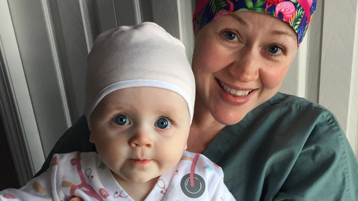 Registered Nurse Randi Galenzoski, shown here with her daughter Thea, is a clinical nurse educator at Medicine Hat Regional Hospital. She’s also the recipient of this year’s Gloria Stephens Award for Excellence as an Educator of Perioperative Nursing, presented by the Operating Room Nurses Association of Canada.