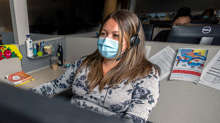 Melissa Creyke, mental health therapist and Indigenous listener, works with the Indigenous Support Line. Since its June 2022 launch in AHS’ North Zone, the line has received more than 600 calls.