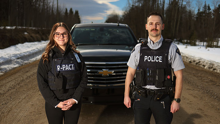Lisa Brown, AHS registered psychiatric nurse, and Cst. Jordan Wright with the RCMP comprise the RPACT
