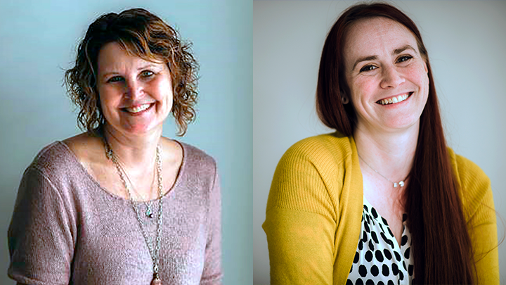 “Families go through recovery, too,” says Katherine Shettell, at left, Family Peer Support worker. “It’s great when I can connect them to the help and resources they need and they know there’s support for them and their young person struggling with mental health or addiction.” She’s shown here with Suzanne Cunningham, a Peer Support worker with Young Adult Services.