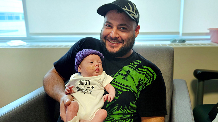 Andrew Johnston and son Philip, of Blackfalds, want more people to know just how common premature birth is, with one in 10 babies born before 37 weeks.