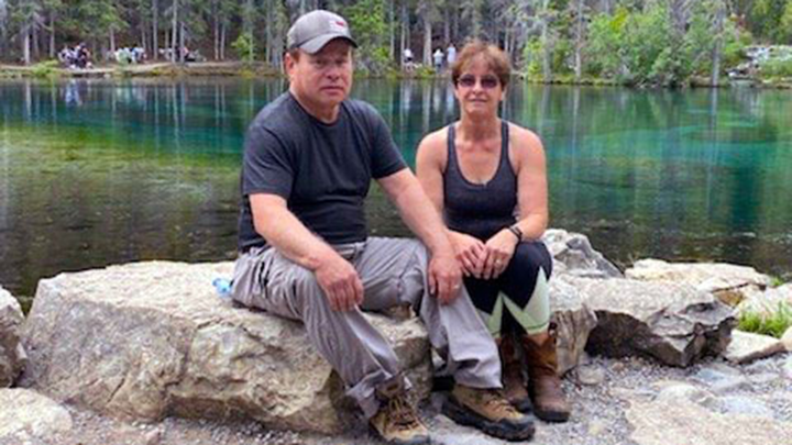 Darrell Parker and his wife Shirley take a break at Grassi Lakes near Canmore. Hours after this photo was taken, Darrell suffered a heart attack near the parking lot.