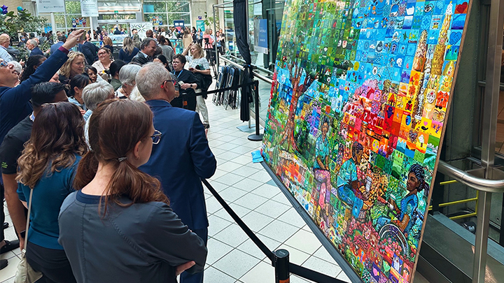 A special mural mosaic was unveiled at the opening ceremonies recognizing 125 years of caring at the Royal Alexandra Hospital. This collaborative art project incorporates hand-painted tiles by staff, volunteers, physicians, patients and community partners.
