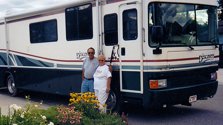 Adeline Peake and Pete Tymko spent many happy winters traveling across North America in their motorhome.