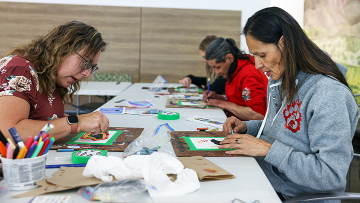 Staff and patients participate in the Spirit of Art and Reconciliation (SOAR) program at Chinook Regional Hospital.