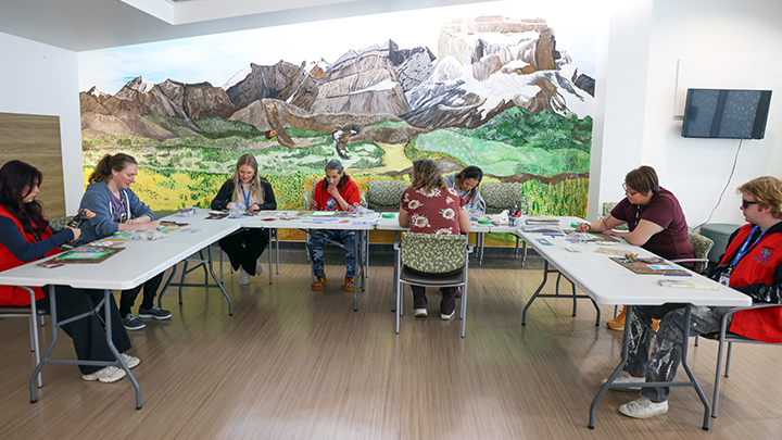 Staff and patients participate in the Spirit of Art and Reconciliation (SOAR) program at Chinook Regional Hospital.