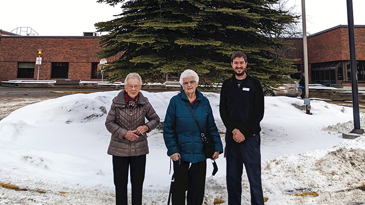 Longtime member of the Strathmore District Health Services Foundation, Mardelle Bazant (left) has helped organize the Tree of Hope campaign for many years. She is joined by Rita Sweere (centre), a member of the Strathmore & District Health Services Auxiliary, which led fundraising efforts for palliative care at the hospital prior to the Foundation’s formation in 1996, and Jarrett Fawdry, site manager of the hospital.