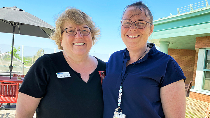 Advanced Care Paramedic Christina Fobes, right, and Tracy Brown, Site Manager of Valleyview Healthcare Centre, say they both enjoy the professional and personal opportunities afforded by rural practice.