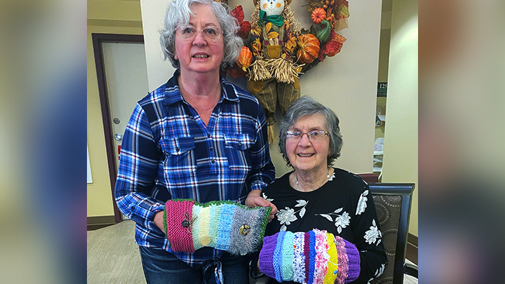 Teresa Bechtel, 70, and her mother Shirley Bettcher, 90, have been making Twiddle Muffs for people living with dementia. Twiddle Muffs promote brain stimulation, slow the progression of dementia, provide manual activity to keep the hands busy - plus they’re warm and comforting.