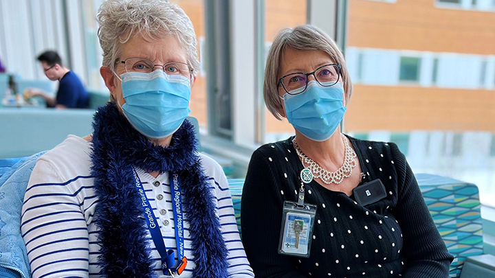 Dr. Marie Moreau, left, and Christine Ayling have teamed up to work on The Virtues Project at Grande Prairie Regional Hospital.