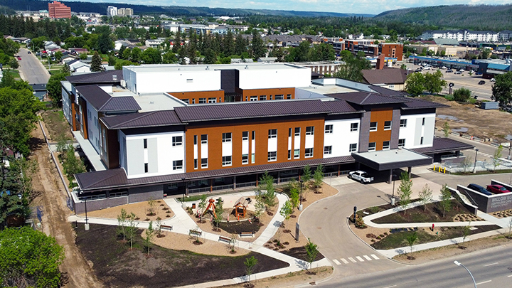 Fort McMurray’s new Willow Square Continuing Care Centre offers 108 single, private occupant rooms, including 36 for long-term care and palliative care and 72 for supportive living. An additional 36 spaces on the third floor are shelled for future development.